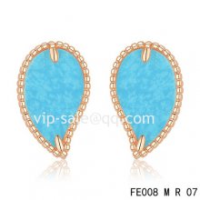 Imitation Van Cleef & Arpels Sweet Alhambra Leaf Earrings Pink Gold,Turquoise